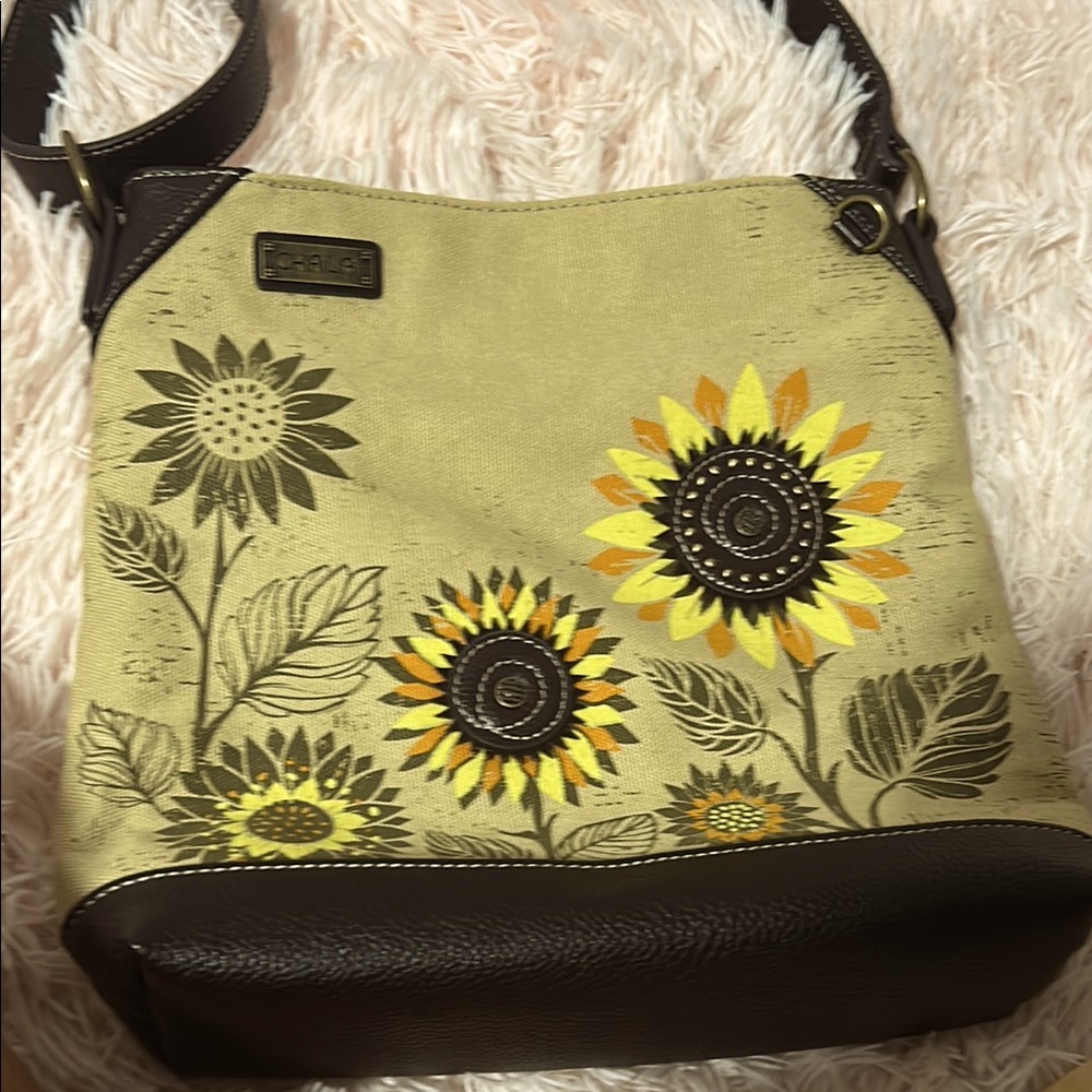 Sakroots Yellow and Brown Sunflower Shoulder Bag